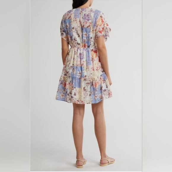 #146 Lovestitch Mixed Floral Cotton Babydoll Dress - Picture 3 of 4